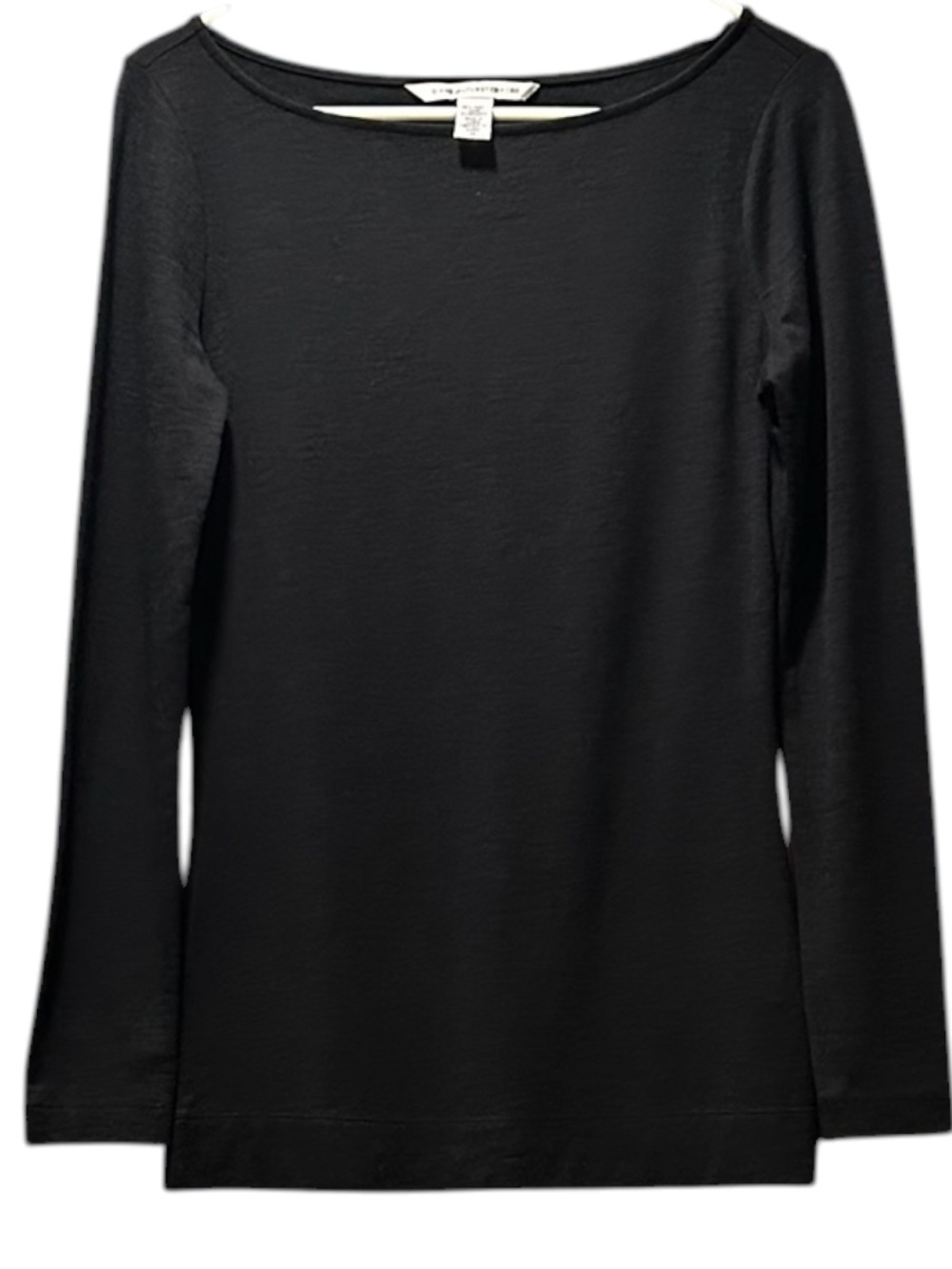 Diane von Furstenberg 95% Wool Classic Black Long Sleeve Crewneck Top